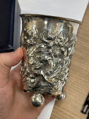 Lot 341 - A NORWEGIAN SILVER BEAKER, LATE 17TH CENTURY