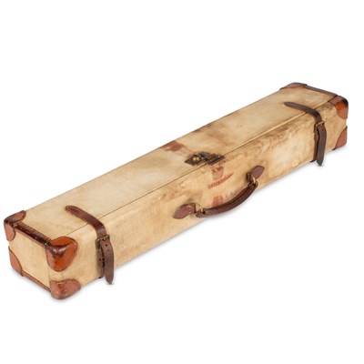 Lot 3 - A JAMES PURDEY & SONS CANVAS COVERED GUN CASE