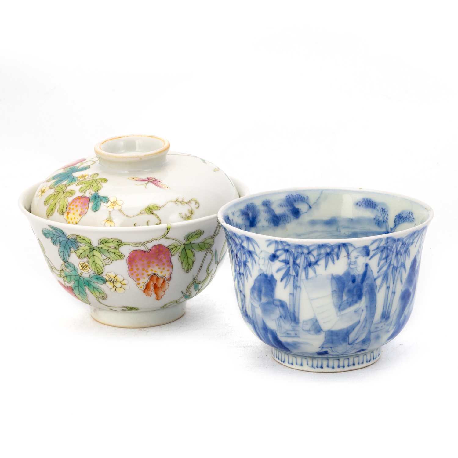 Lot 115 - A CHINESE FAMILLE ROSE 'BITTER MELON' BOWL AND COVER