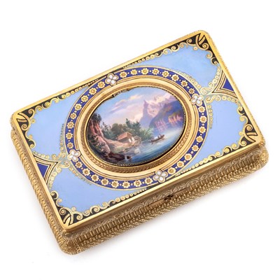 Lot 551 - A SILVER-GILT AND ENAMEL FUSEE SINGING BIRD BOX BY CHARLES BRUGUIER, GENEVA, MID 19TH CENTURY