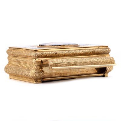 Lot 551 - A SILVER-GILT AND ENAMEL FUSEE SINGING BIRD BOX BY CHARLES BRUGUIER, GENEVA, MID 19TH CENTURY