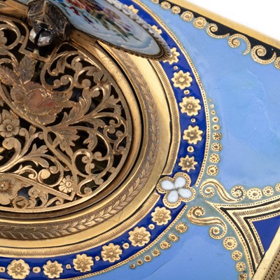 Lot 551 - A SILVER-GILT AND ENAMEL FUSEE SINGING BIRD BOX BY CHARLES BRUGUIER, GENEVA, MID 19TH CENTURY