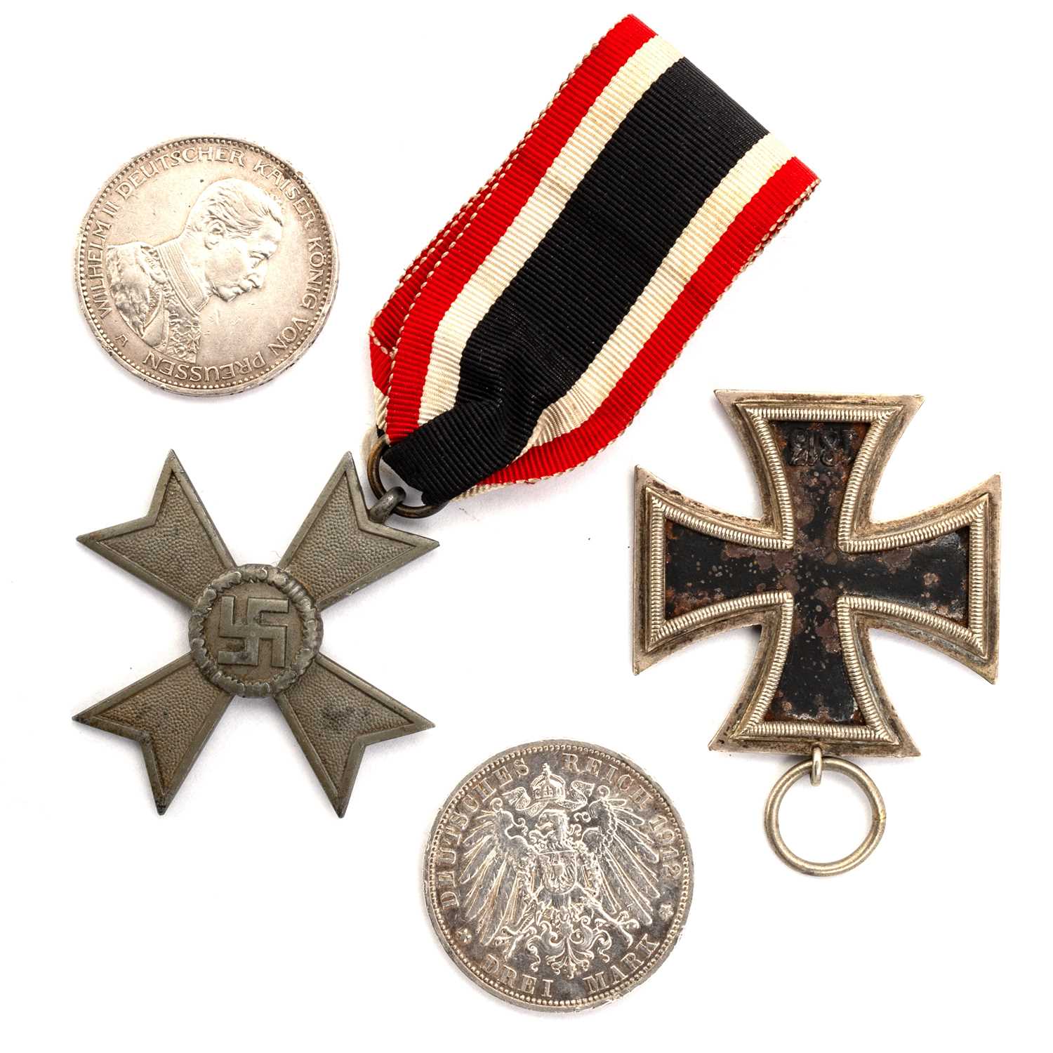 Lot 12 - A MIXED GROUP OF GERMAN MEDALS AND COINS