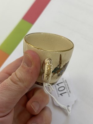 Lot 101 - A JAPANESE SATSUMA CUP, MEIJI PERIOD