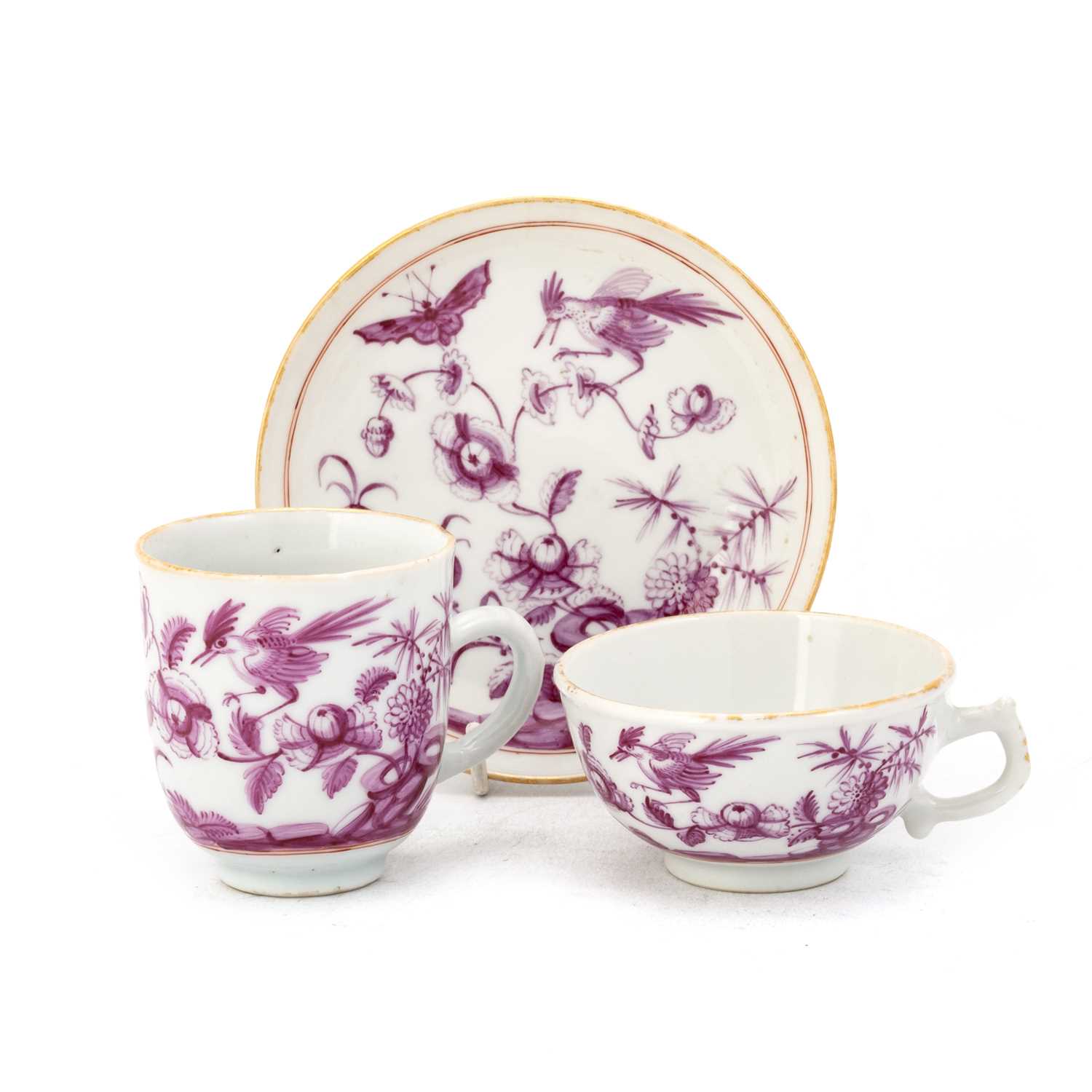 Lot 84 - A CHINESE PORCELAIN TRIO DECORATED BY JAMES GILES