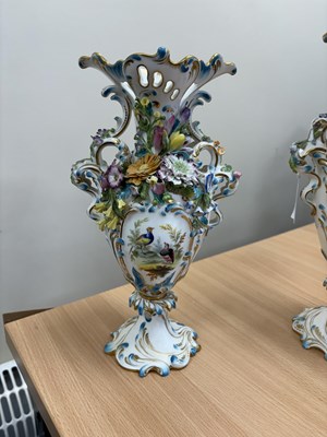 Lot 45 - A MINTON PORCELAIN GARNITURE, CIRCA 1830