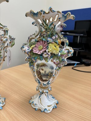 Lot 45 - A MINTON PORCELAIN GARNITURE, CIRCA 1830