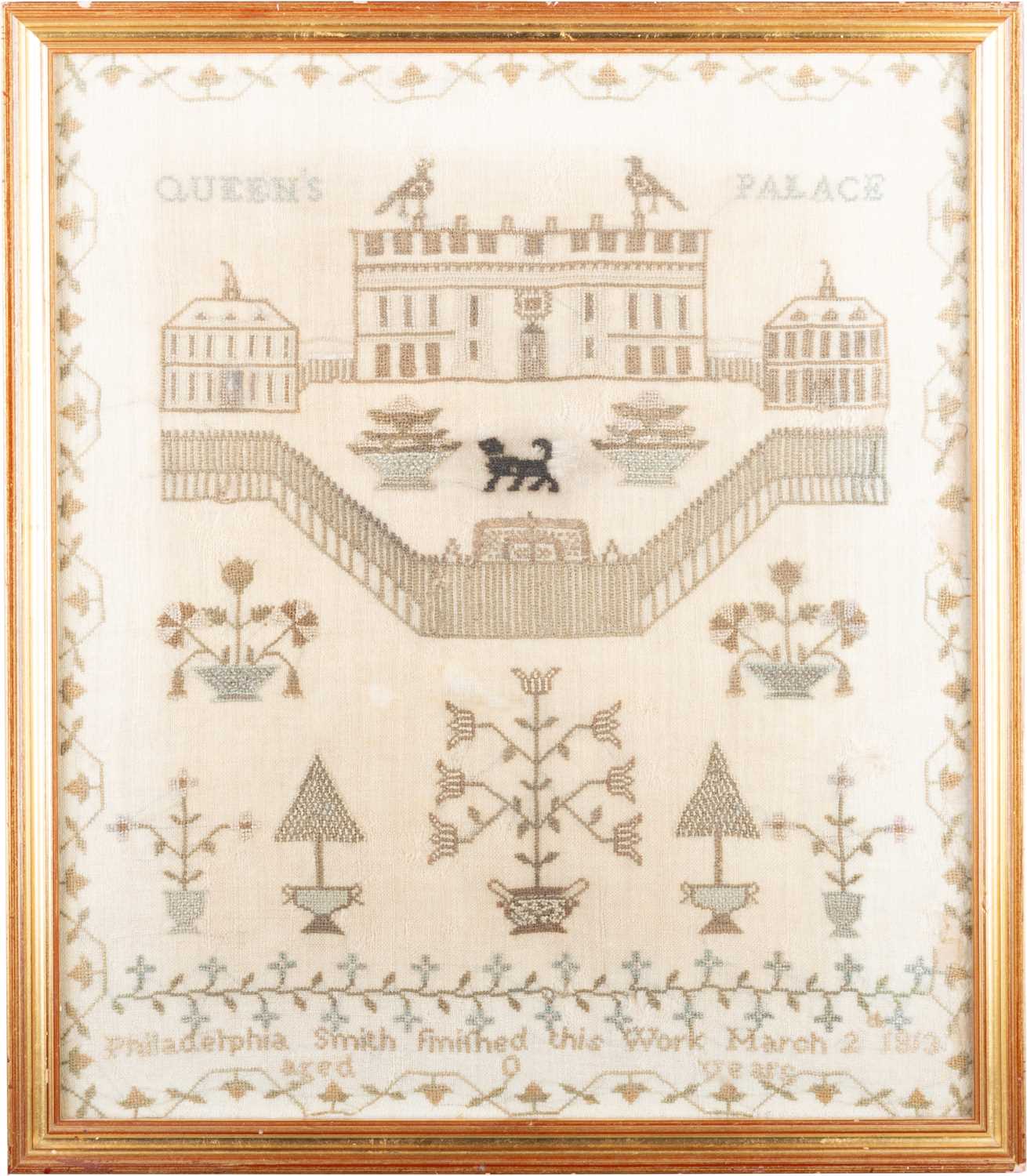 Lot 20 - A GEORGE III NEEDLEWORK SAMPLER