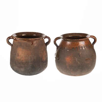 Lot 61 - A PAIR OF SPANISH CONFIT POTS