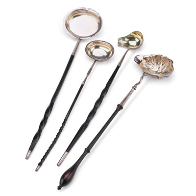 Lot 246 - FOUR SILVER TODDY LADLES