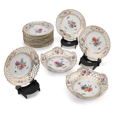 Lot 59 - A COPENHAGEN DESSERT SERVICE, CIRCA 1880