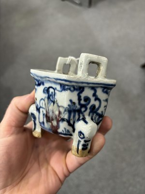 Lot 642 - A CHINESE HEXAGONAL TRIPOD CENSER