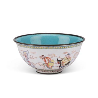 Lot 178 - A CHINESE ENAMEL 'IMMORTALS' BOWL