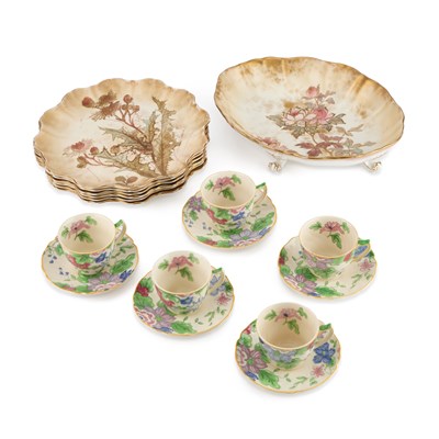 Lot 48 - SIX DOULTON BURSLEM CABINET PLATES AND MATCHING OVAL BOWL