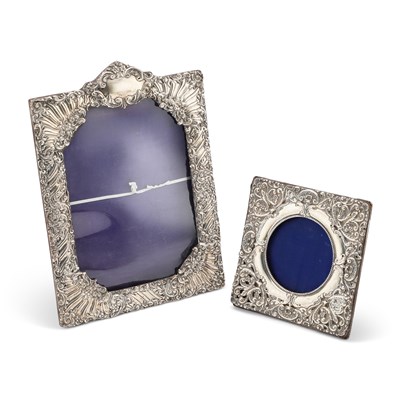 Lot 385 - TWO EDWARDIAN SILVER PHOTOGRAPH FRAMES