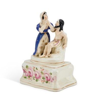 Lot 37 - A 19TH CENTURY STAFFORDSHIRE FIGURE OF JESUS CHRIST