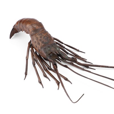 Lot 187 - A JAPANESE BRONZE JIZAI OKIMONO OF A CRAYFISH, MEIJI PERIOD
