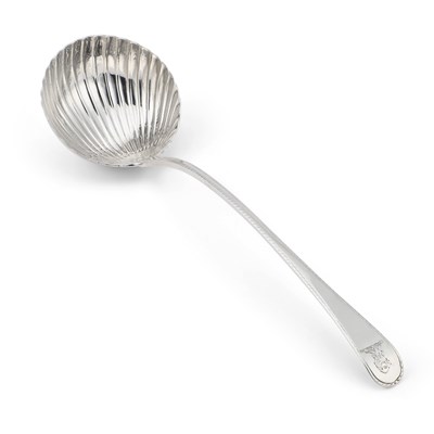 Lot 549 - A GEORGE III SILVER SOUP LADLE