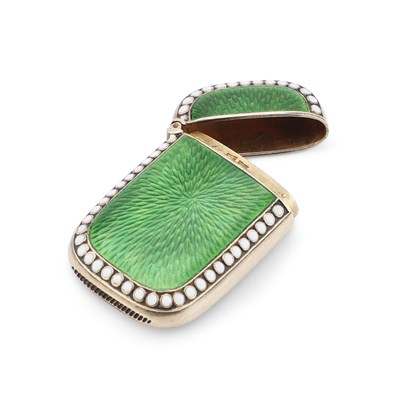 Lot 283 - A LATE 19TH CENTURY NORWEGIAN SILVER AND ENAMEL VESTA CASE