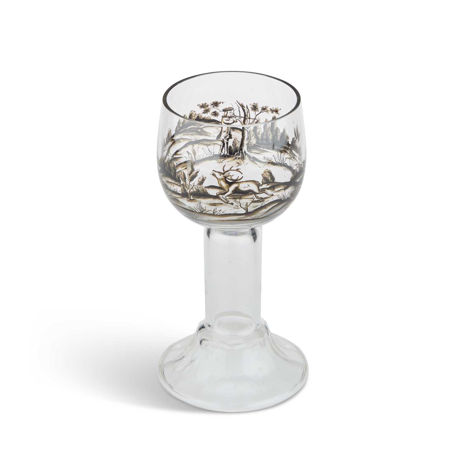 Lot 59 - A SCHWARTZLOT ENAMELLED GLASS GOBLET