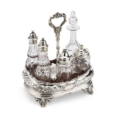 Lot 487 - A VICTORIAN SILVER CRUET STAND