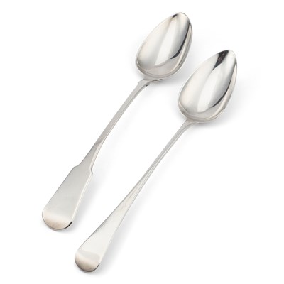 Lot 300 - A GEORGE III SILVER BASTING SPOON