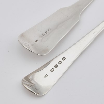 Lot 300 - A GEORGE III SILVER BASTING SPOON