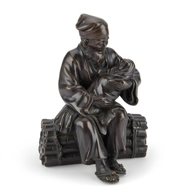Lot 190 - A JAPANESE BRONZE OKIMONO, MEIJI PERIOD (1868-1912)