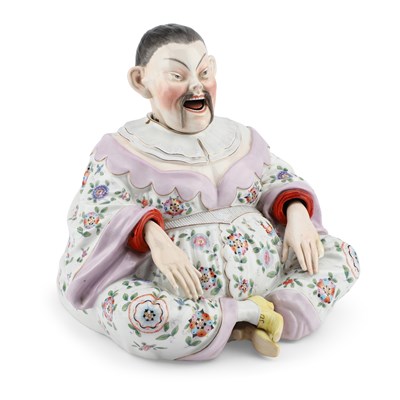 Lot 51 - A DRESDEN PORCELAIN NODDING PAGODA FIGURE, LATE 19TH CENTURY
