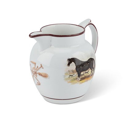 Lot 39 - A SPODE PORCELAIN 'FARMERS ARMS' JUG, CIRCA 1820