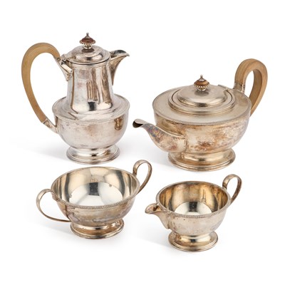 Lot 358 - A GEORGE V SILVER FOUR-PIECE TEA SERVICE