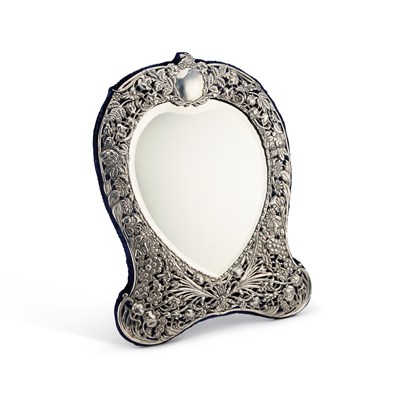 Lot 385 - A LARGE VICTORIAN SILVER-MOUNTED DRESSING TABLE MIRROR