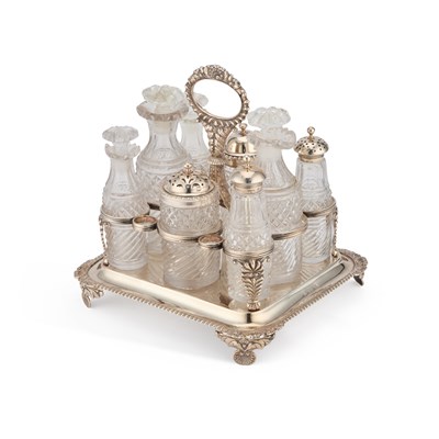 Lot 445 - A GEORGE III SILVER CRUET STAND