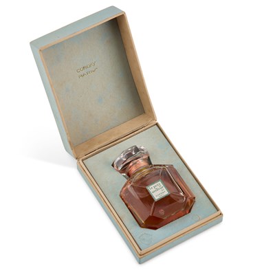 Lot 14 - AN ART DECO GLASS 'LE POIS DE SENTEUR DE CORDAY PARIS' BOTTLE OF PERFUME