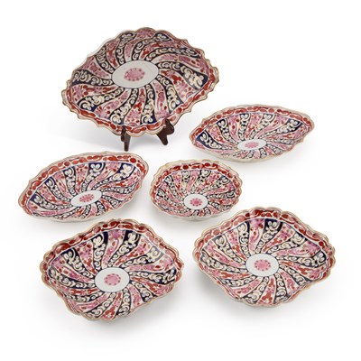 Lot 52 - A 19TH CENTURY ENGLISH PARTIAL DESSERT SERVICE IN THE QUEEN CHARLOTTE PATTERN