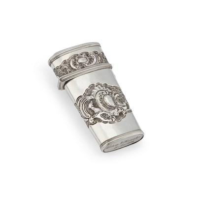 Lot 437 - A MID-18TH CENTURY SILVER ETUI