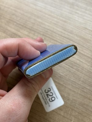Lot 329 - AN ART DECO SILVER AND BLUE GUILLOCHÉ ENAMEL CASE