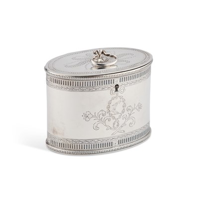 Lot 173 - A GEORGE III OLD SHEFFIELD PLATE TEA CADDY, CIRCA 1780