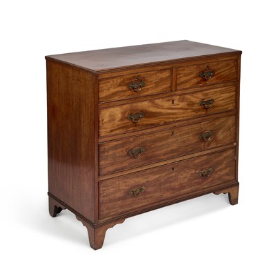 Lot 714 - A GEORGE III MAHOGANY CHEST OF DRAWERS
