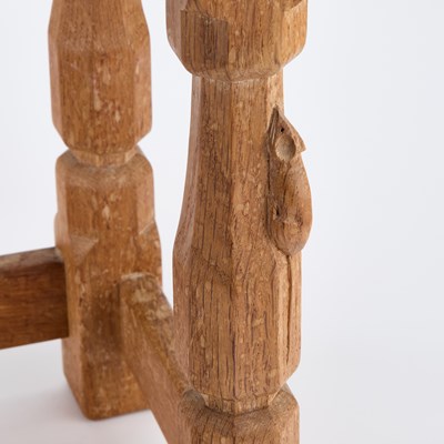 Lot 1185 - ROBERT THOMPSON OF KILBURN: A MOUSEMAN OAK STOOL