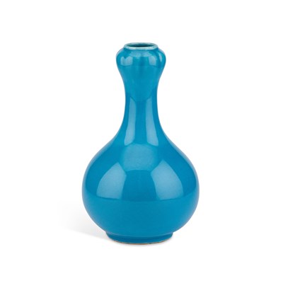 Lot 59 - A BLUE-GLAZED POTTERY VASE, CIRCA 1900