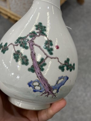 Lot 118 - A CHINESE FAMILLE ROSE 'SCHOLARS' VASE, TIANQIUPING