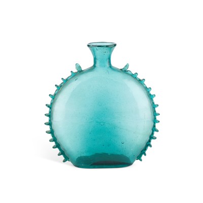 Lot 48 - AN 18TH CENTURY DUTCH GREEN GLASS BOTTLE VASE
