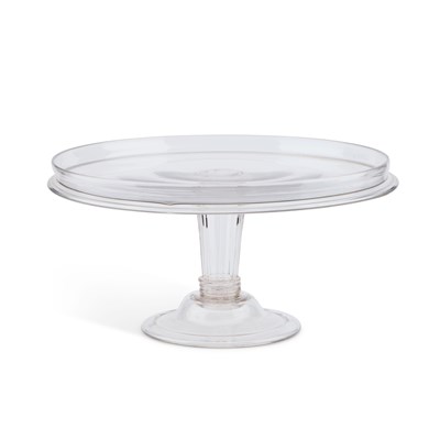 Lot 51 - A SILESIAN STEM GLASS TAZZA, 18TH CENTURY