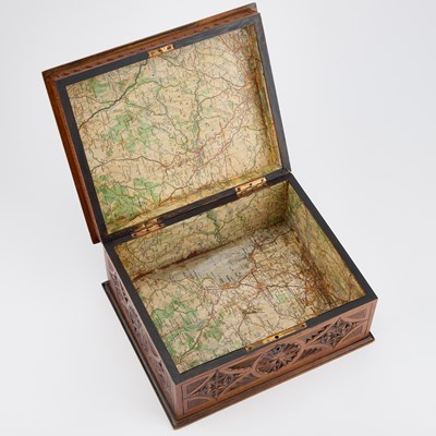 Lot 145 - A CARVED WOODEN BOX