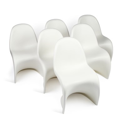 Lot 809 - VERNER PANTON (1926-1998) FOR VITRA, A SET OF SIX 'PANTON' CHAIRS