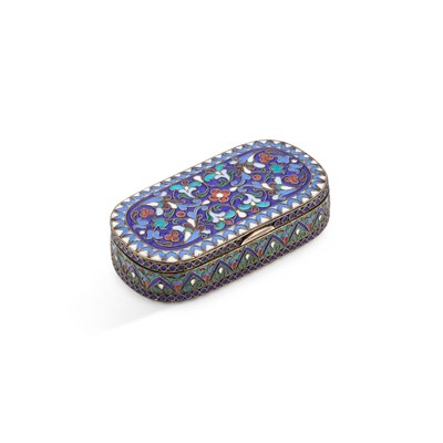 Lot 234 - A LATE 19TH CENTURY RUSSIAN SILVER AND ENAMEL SNUFF BOX