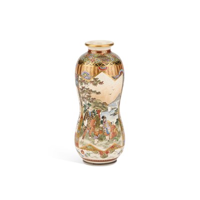 Lot 82 - A JAPANESE SATSUMA VASE, MEIJI PERIOD (1868-1912)