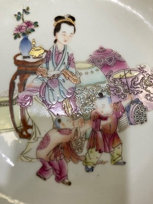 Lot 55 - A CHINESE RUBY-BACK SAUCER DISH