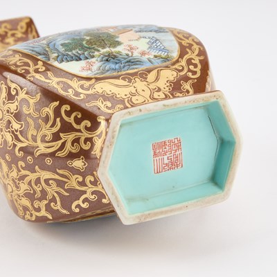 Lot 57 - A CHINESE FAUX BRONZE PORCELAIN VASE